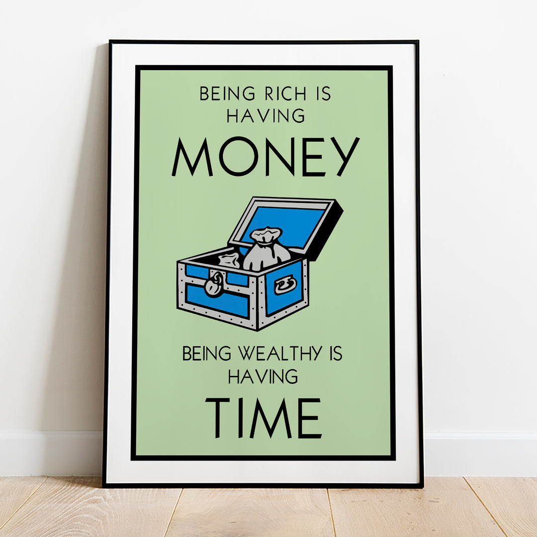 Being Rich is Having Money - Monopoly Motivation Poster
