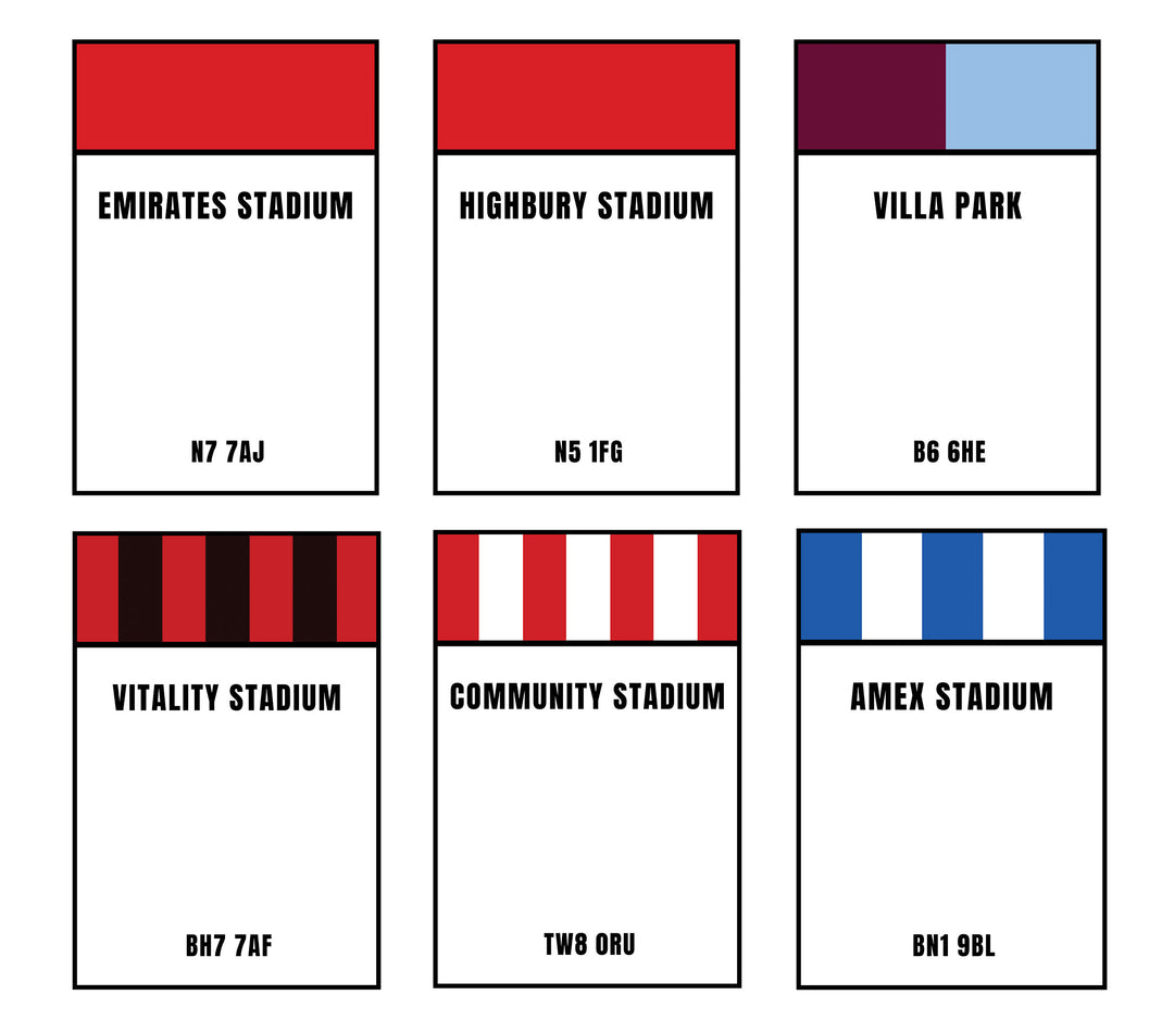 23/24 Premier League Stadium Postcode Poster