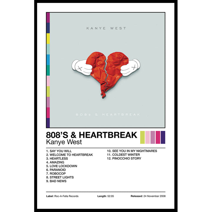 Kanye West - 808's & Heartbreak Album Cover Poster