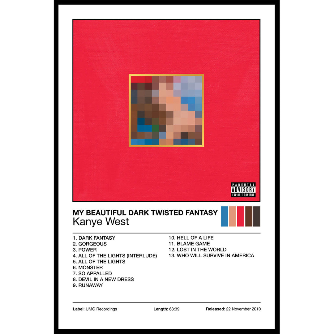 Kanye West - My Beautiful Dark Twisted Fantasy Album Cover Poster