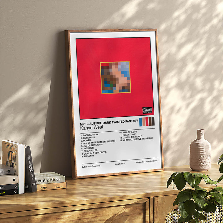Kanye West - My Beautiful Dark Twisted Fantasy Album Cover Poster