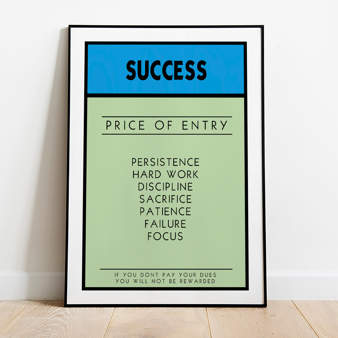 Price of Entry - Monopoly Motivation Poster