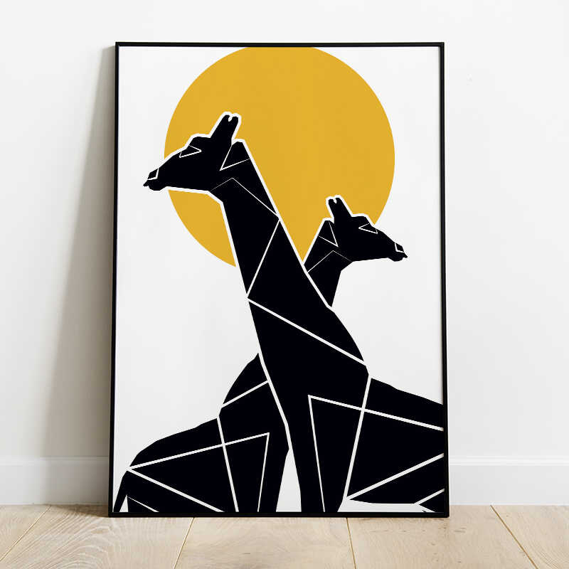 Abstract Giraffes Poster