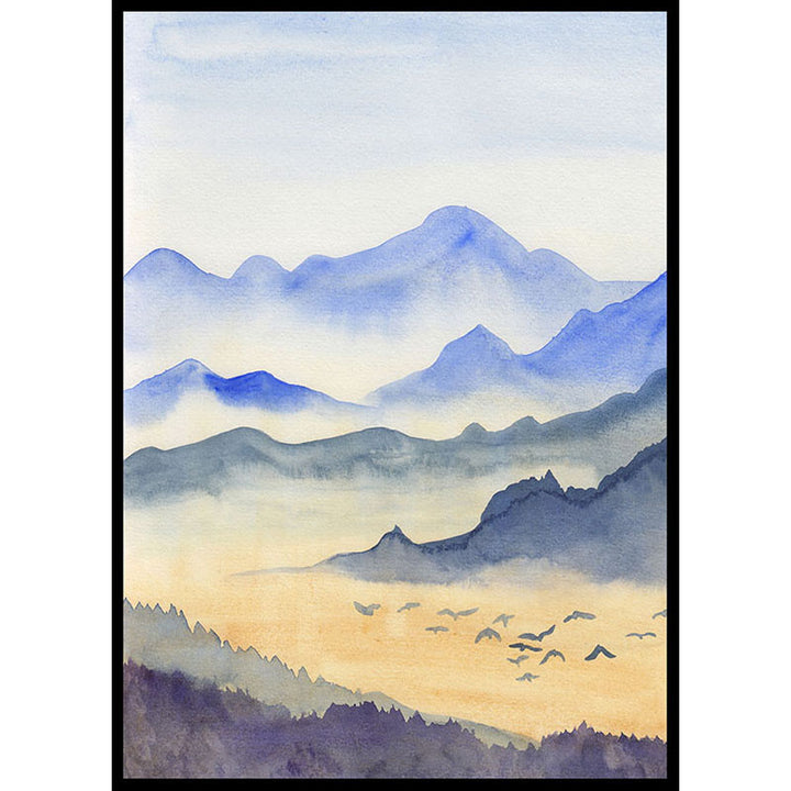 Abstract Watercolour Mountains Poster