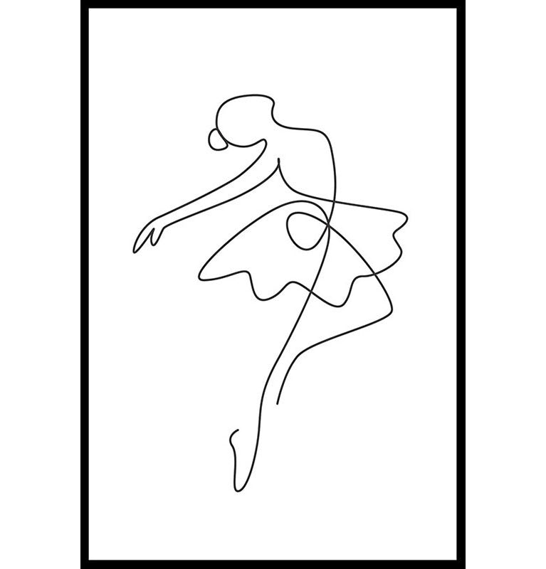 Ballerina Line Drawing