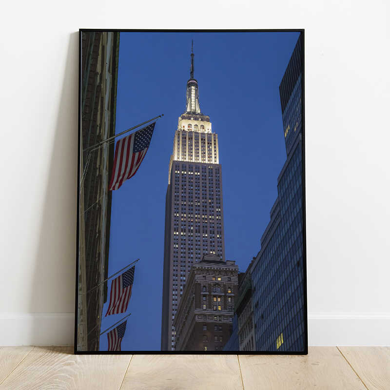 Empire State Building At Night Poster