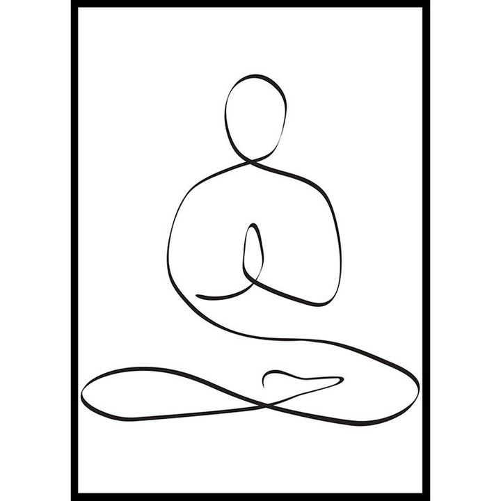 Yoga Lotus Pose Line Drawing
