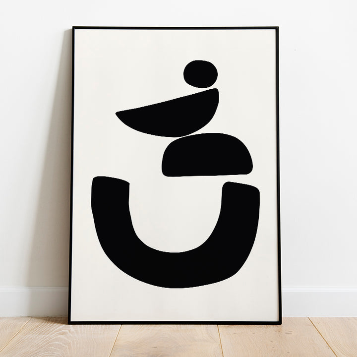 Monochrome Abstract Shapes Poster Number 1