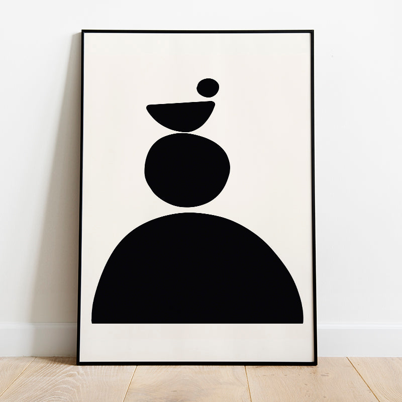 Monochrome Abstract Shapes Poster Number 2