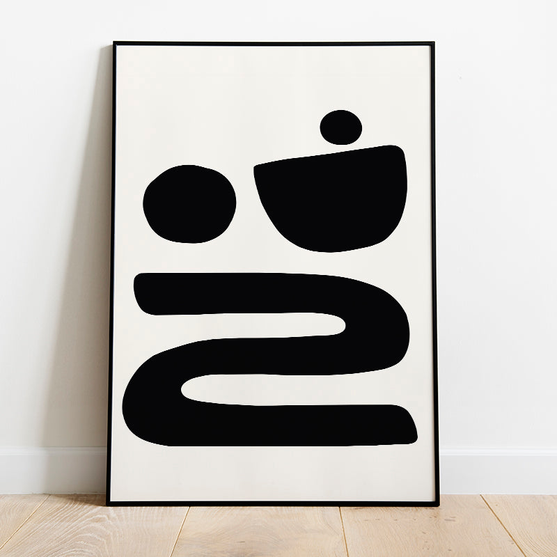 Monochrome Abstract Shapes Poster Number 3