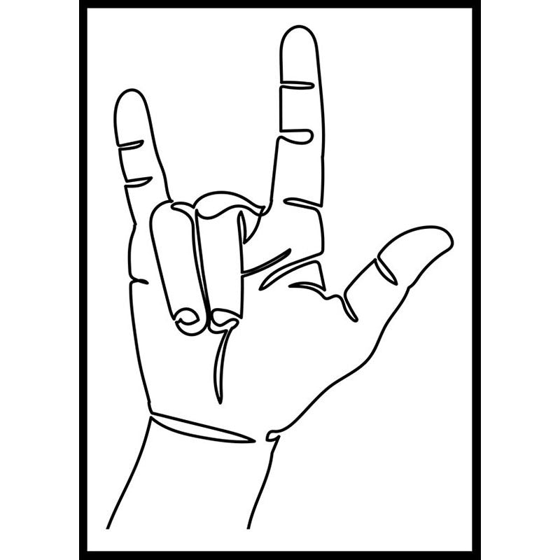 Rock On! Line Drawing
