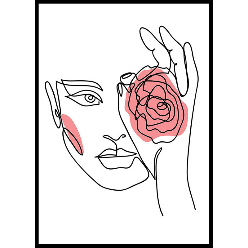 Rose Lady Line Drawing