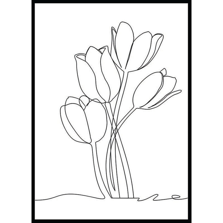 Tulips Line Drawing